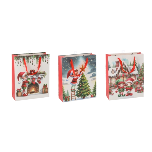 Pungă cadou elf de Crăciun 26 × 32 × 10 cm