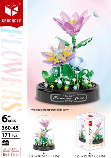 Set de construcție flori sub clopot de protecție – 171 de piese