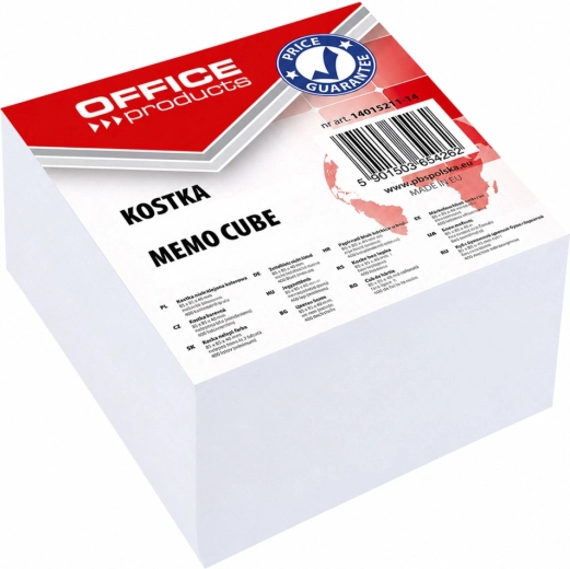 OFFICE PRODUCTS cub de notițe lipit alb 85 × 85 mm, înălțime 40 mm - 1 bucată