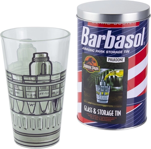 Pahar JURASSIC PARK 450 ml în cutie metalică cadou BARBASOL