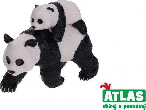 figurină panda cu pui 8 cm