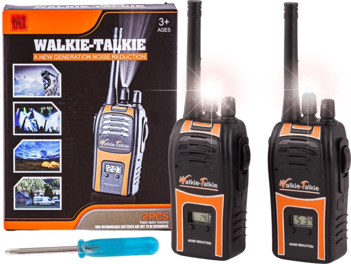 Stații walkie-talkie pentru copii cu ecran și lanternă – set 2 buc