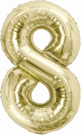 Balon din folie cifra 8 șampanie 85 cm