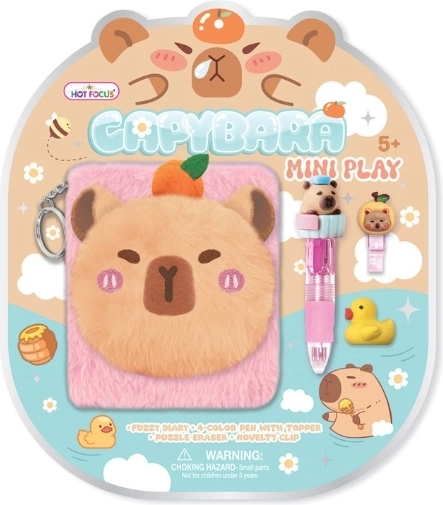 Jurnal plușat Hot Focus cu accesorii – capibara
