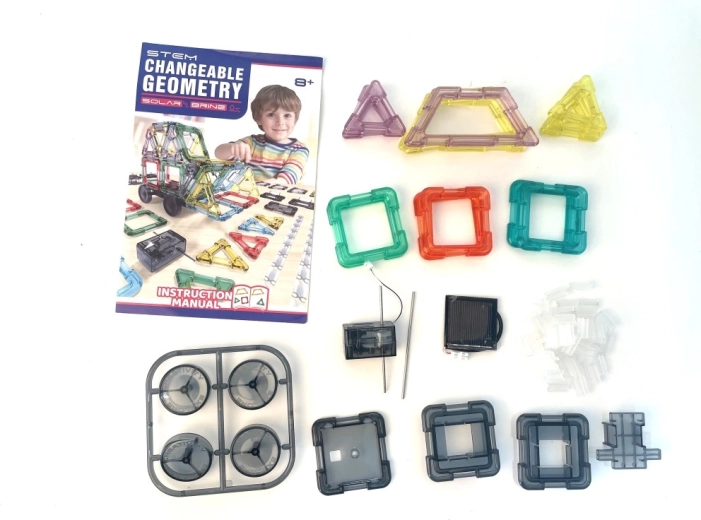 Set de construcție geometric STEM solar cu 62 de piese