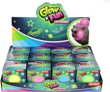 Mingea antistres Glow ’n’ Fun – minge moale luminoasă de strâns