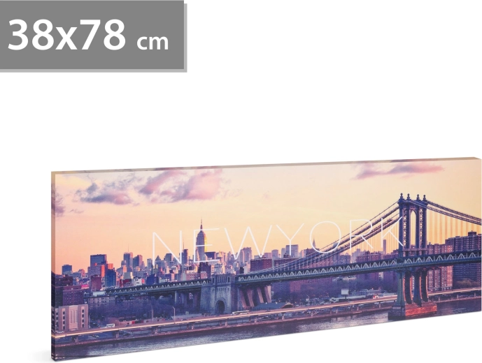 Tablou LED New York cu baterii 38 × 78 cm