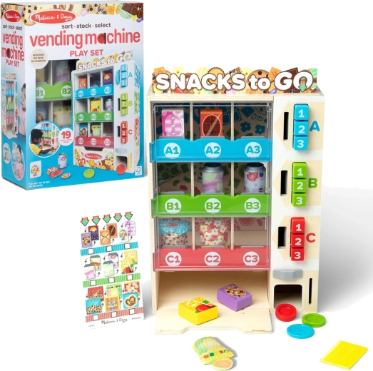 Automat din lemn pentru gustări Snack to Go Melissa & Doug – joc de-a magazinul