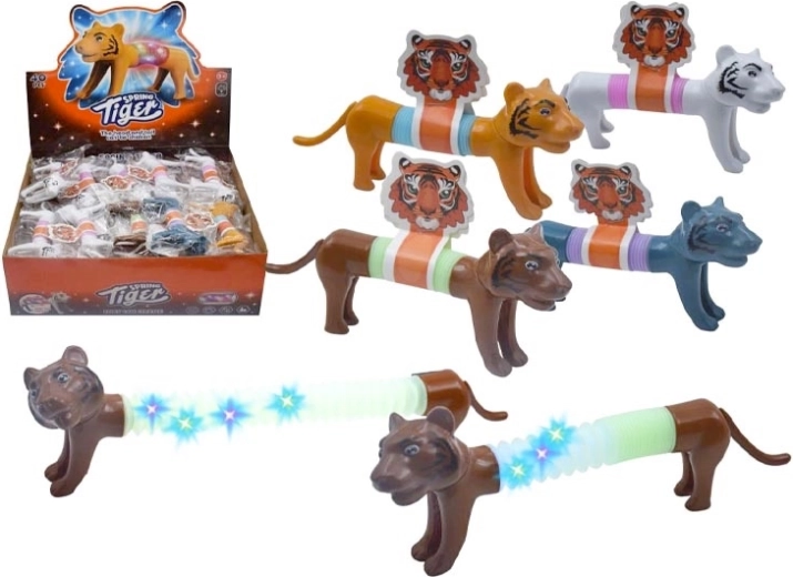 tigruț cu mecanism de întoarcere, cu lumină, 13 cm