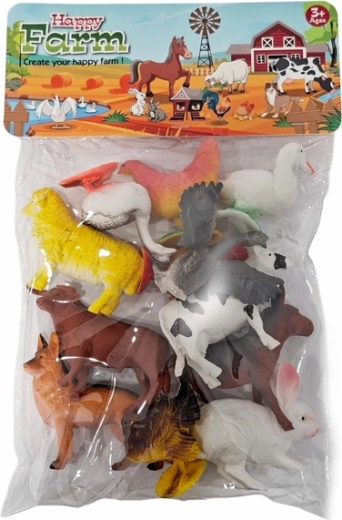 Animale de fermă – set de 12 figurine cu animale domestice