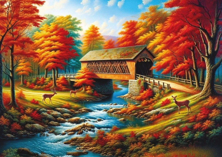 Puzzle Podul mărginit de copaci 500 piese ART PUZZLE