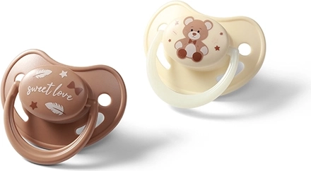 BabyOno suzete anatomice din silicon 0–6 luni, 2 buc (de zi + fosforescent)