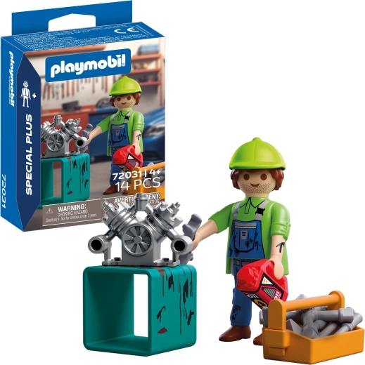 Playmobil Special Plus mecanic cu accesorii, 14 piese