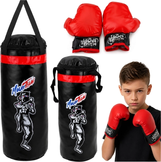 Set de box pentru copii Muay Thai cu sac și mănuși 40 × 14 cm
