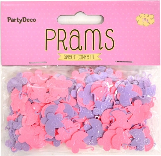 Confetti în formă de cărucioare roz-violet 15 g