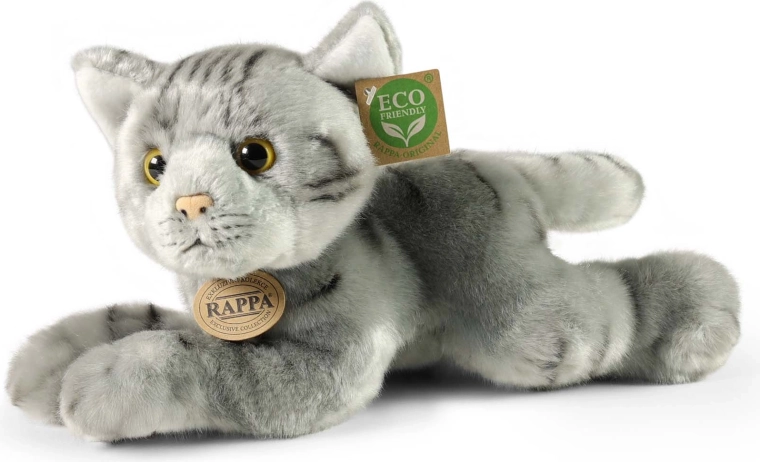 Rappa Pisică plușată gri, culcată, 30 cm Eco-Friendly