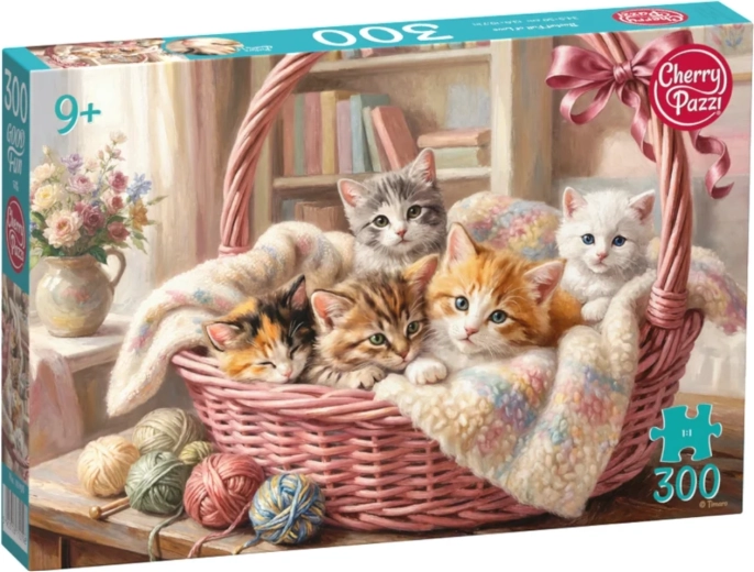 Puzzle Cherry Pazzi Pisoi într-un coș, 300 de piese
