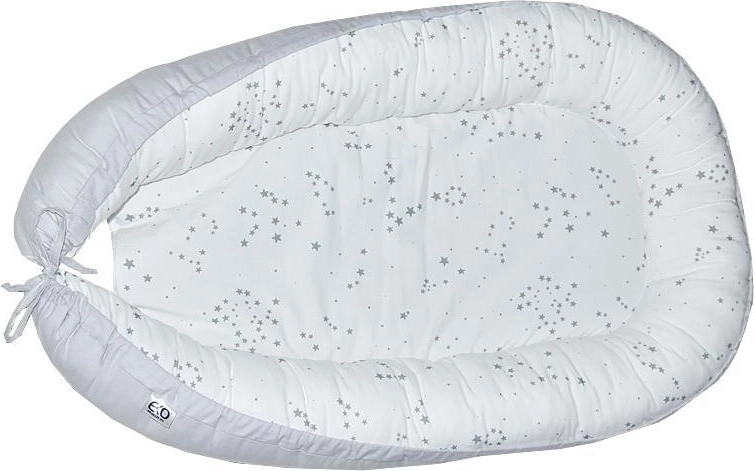 Cuib EKO pentru bebeluș din bumbac – gri