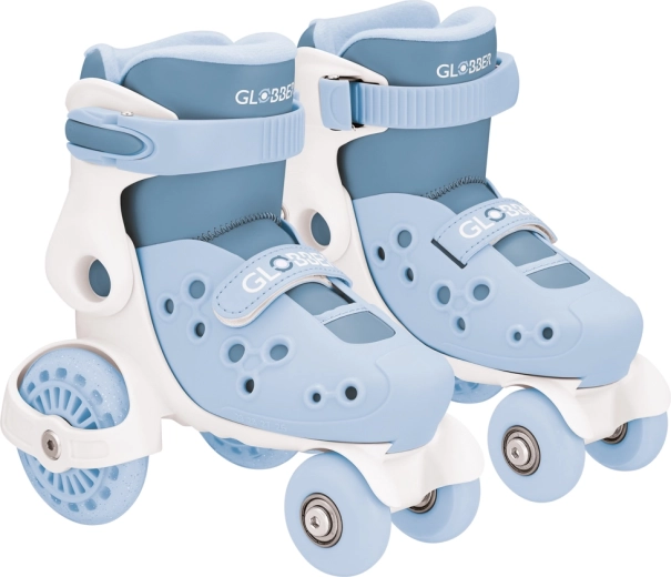 Globber patine pentru copii cu 4 roți Learning Skates, reglabile 26–29, albastru cenușiu