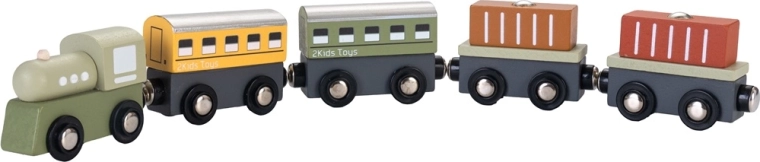 2Kids Toys trenuleț din lemn 2 în 1