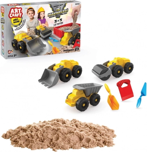ART CRAFT set de nisip kinetic cu vehicule de construcții