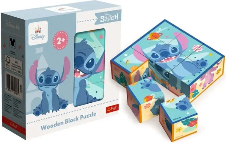 Cuburi puzzle din lemn Lilo & Stitch