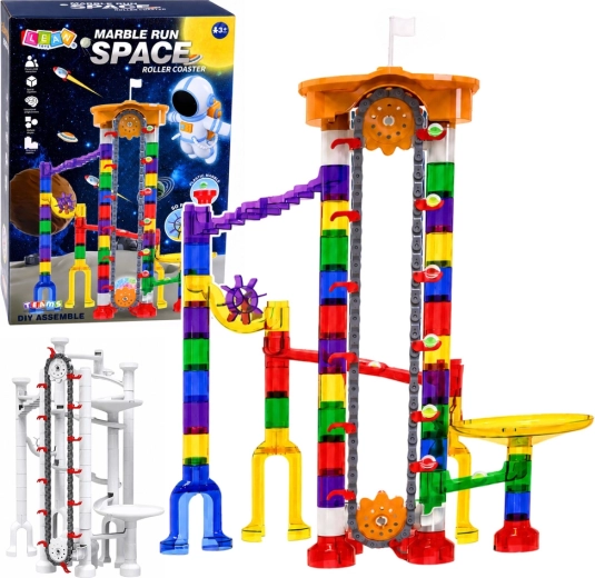Circuit cosmic cu bile – set de construcție 153 de piese