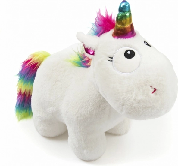 Unicorn de pluș drăgălaș cu coamă curcubeu - 34 cm