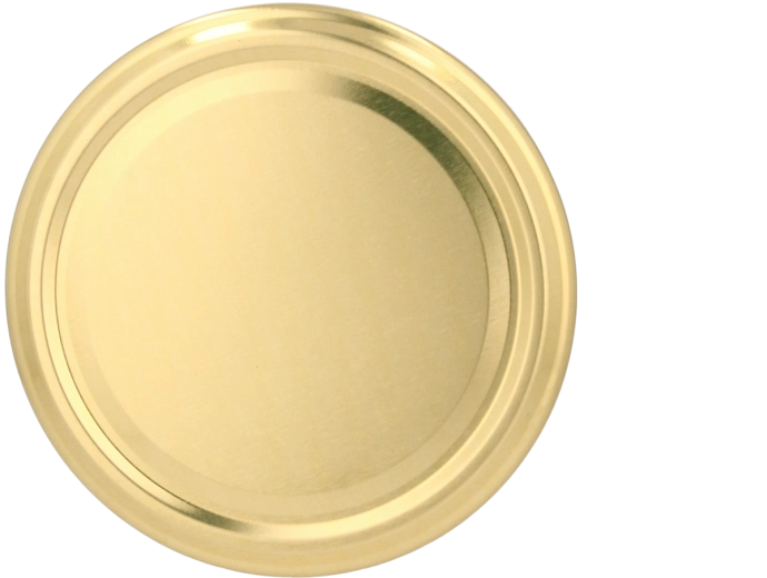 Set capace pentru conserve 66 mm auriu, 4 cleme, 10 buc