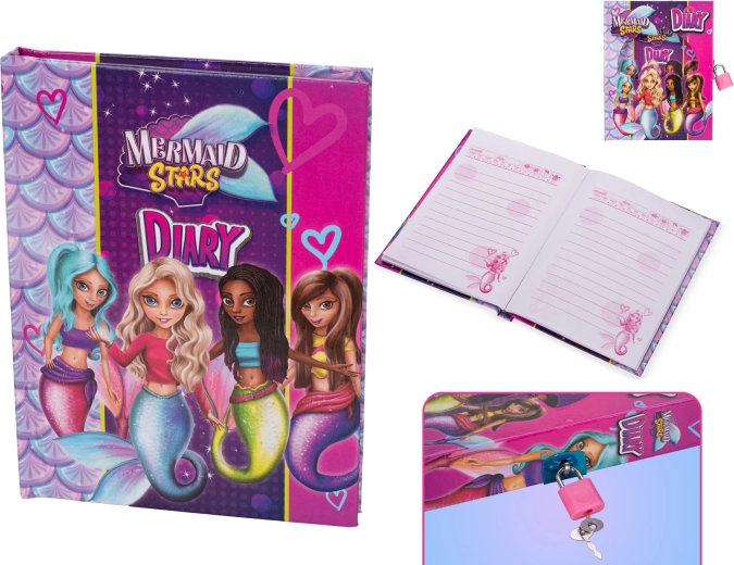 Jurnal secret cu sirenă în cutie cu lacăt