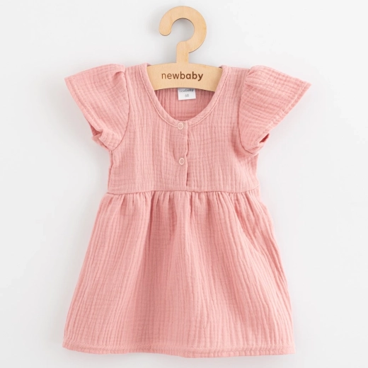 Rochiță muselin pentru copii New Baby roz 86 (12–18 luni)