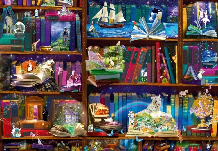 Puzzle Bluebird Aventuri în bibliotecă 1000 piese