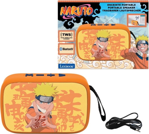 Boxă portabilă Bluetooth NARUTO cu suprafață textilă Lexibook
