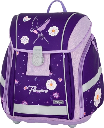 Rucsac școlar Premium Light Flowers mov