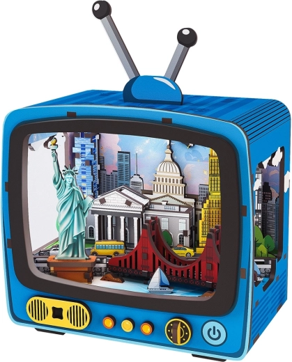 2Kids Toys puzzle 3D din lemn retro TV New York
