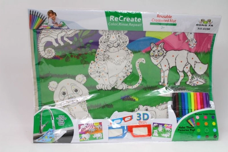 ReCreate pânză 3D lavabilă pentru colorat – lumea animalelor