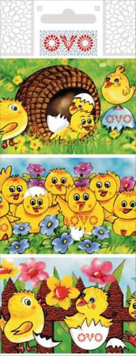 Ovo mâneci termocontractabile cu puișori, set 9 buc