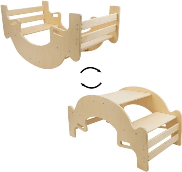 Masă de picnic și leagăn 2în1 natural