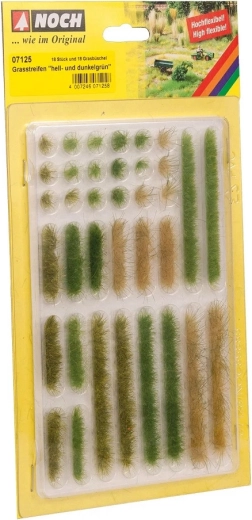 Benzi și tufe de iarbă NOCH verde deschis și verde închis 6 mm