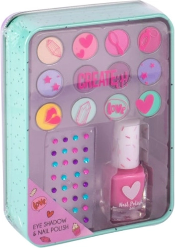 Create It! set de farduri de pleoape și lac de unghii în cutie metalică