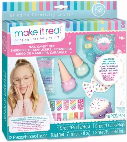 Set colorat pentru unghii cu autocolante Candy