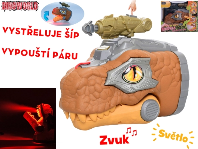 Dinoworld cap de dinozaur interactiv 17 cm cu sunete și abur