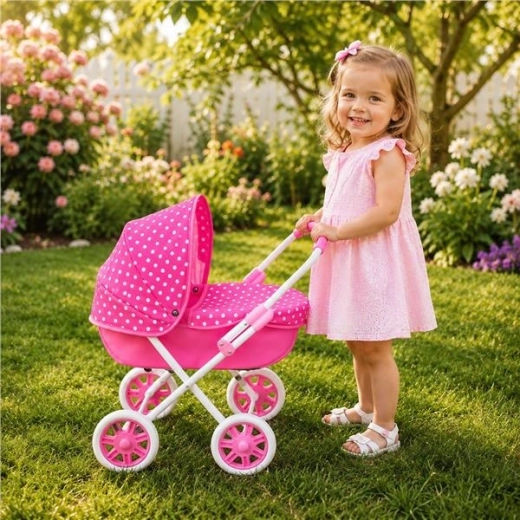 Cărucior pentru păpuși New Baby Anička, roz