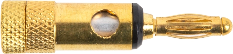 Conector banana placat cu aur, negru