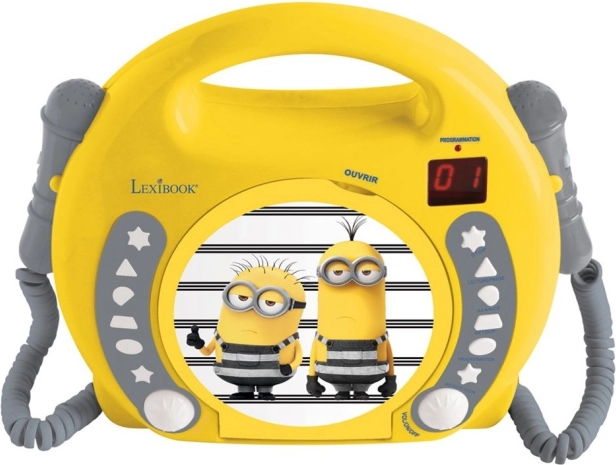 CD player portabil cu 2 microfoane Minionii – karaoke pentru copii