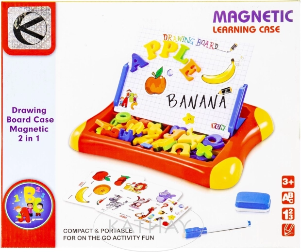 Tablă magnetică 2 în 1 – litere și animăluțe - 1 bucată