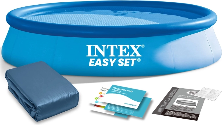 Piscină de grădină pliabilă 366 × 76 cm cu prelată de acoperire INTEX