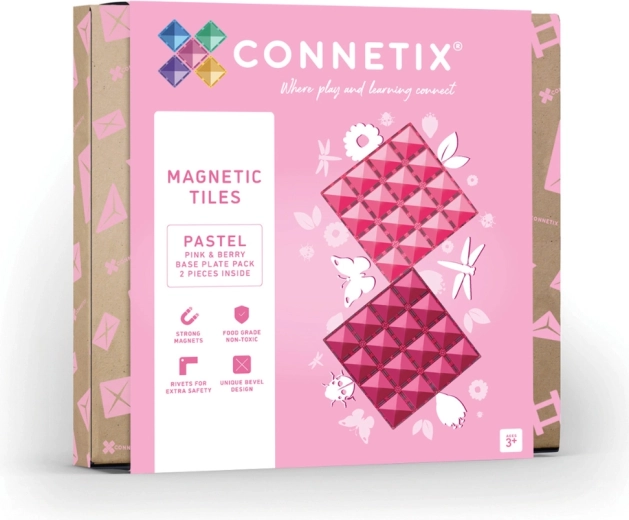 Plăci de construcție magnetice Pastel Pink & Berry, 2 buc.