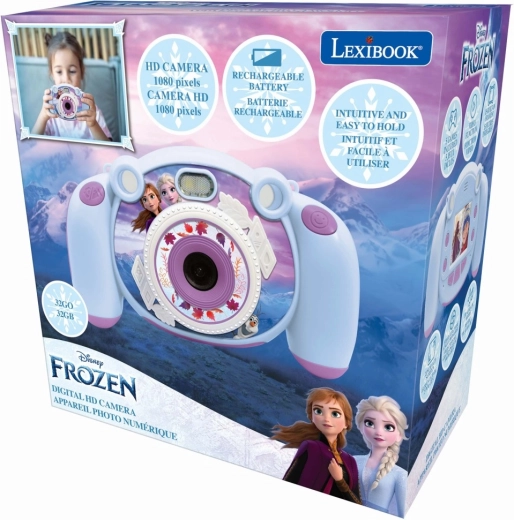 Cameră video digitală HD și aparat foto pentru copii Lexibook Frozen cu card SD