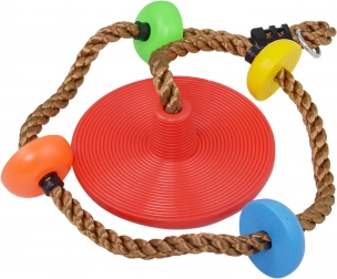 Frânghie cu noduri colorate și scaun - roșu